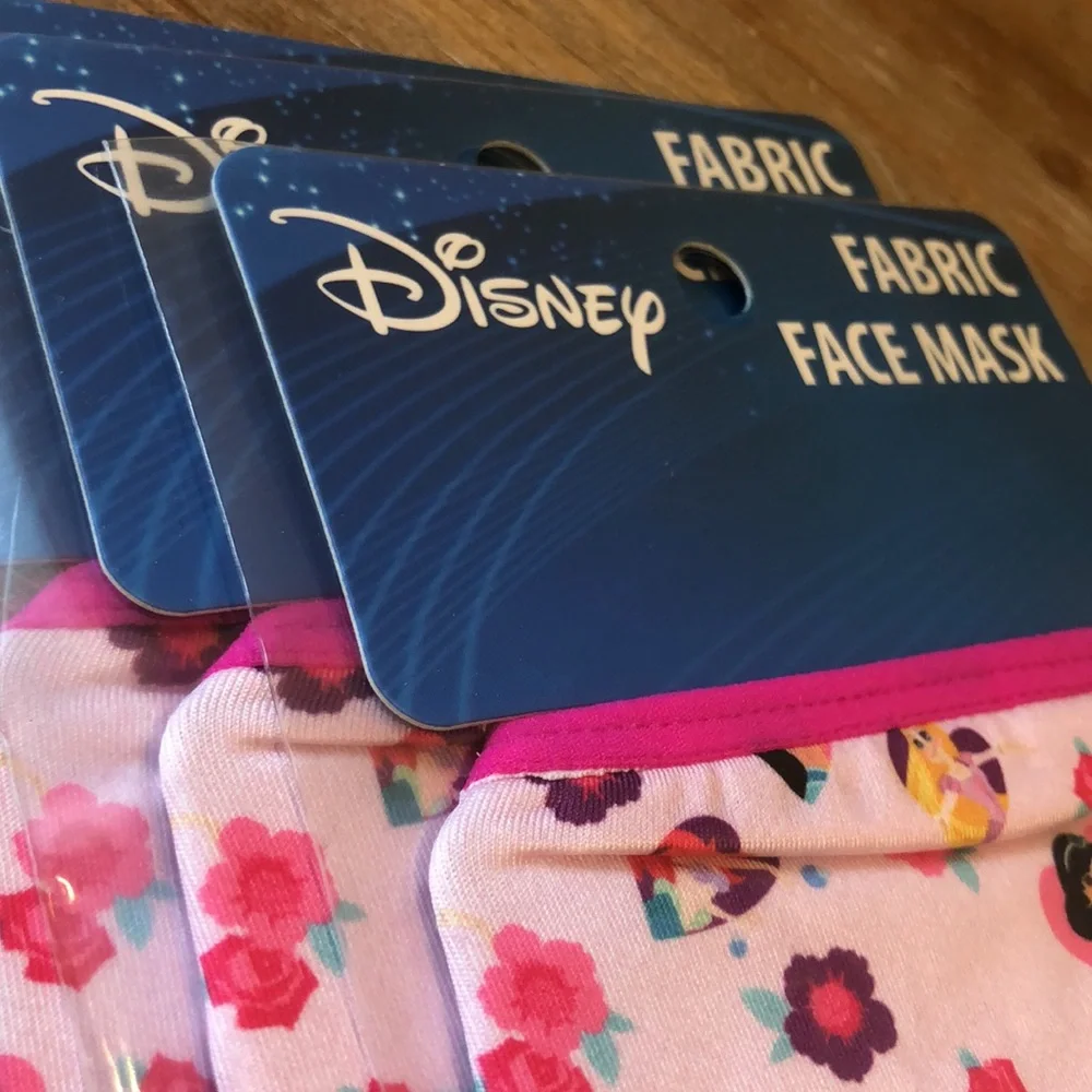 3 Disney Princess Face Mask for Kids. Set of three. Cloth Face Masks